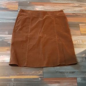 Brown corduroy knee length skirt